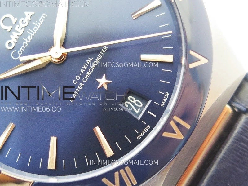 Constellation 41mm RG Blue Ceramic Bezel VSF 1:1 Best Edition Blue Dial on Blue Gummy Strap A8900