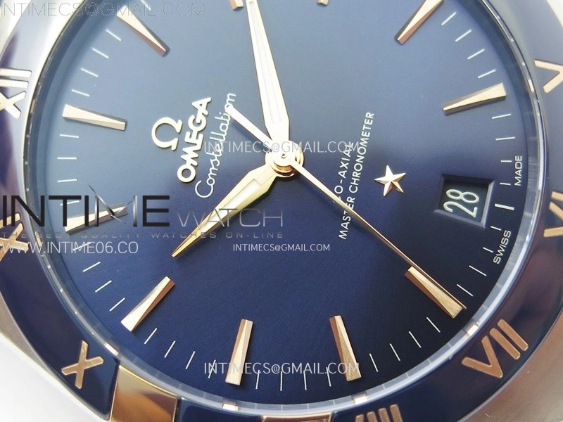 Constellation 41mm RG Blue Ceramic Bezel VSF 1:1 Best Edition Blue Dial on Blue Gummy Strap A8900