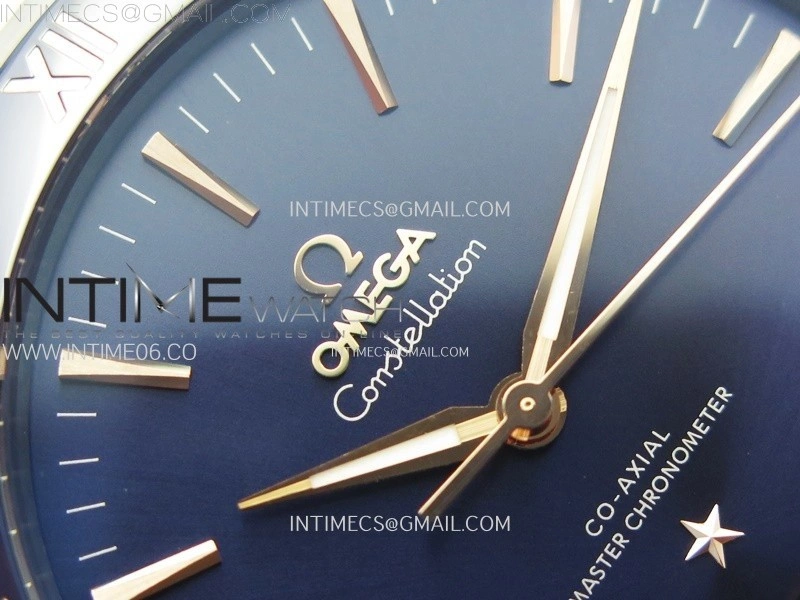 Constellation 41mm RG Blue Ceramic Bezel VSF 1:1 Best Edition Blue Dial on Blue Gummy Strap A8900