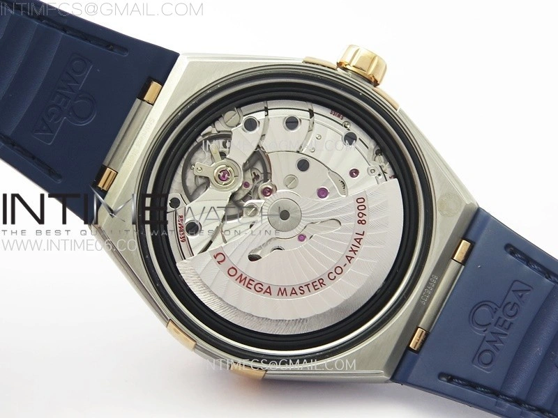 Constellation 41mm RG Blue Ceramic Bezel VSF 1:1 Best Edition Blue Dial on Blue Gummy Strap A8900