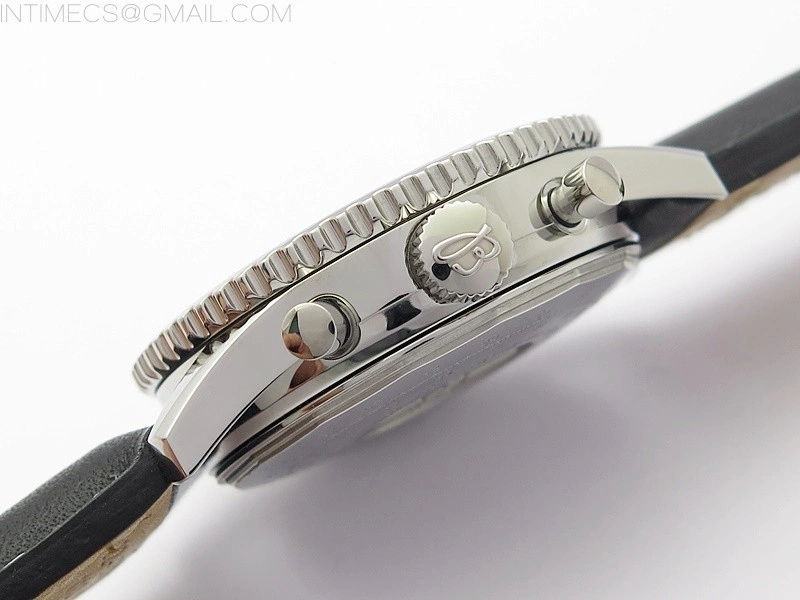 Navitimer 41mm SS B50 Best Edition SS Black Dial Stick Markers on Black Leather Strap A7750