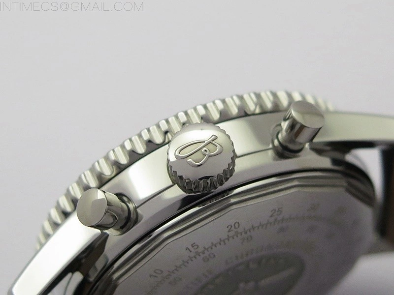 Navitimer 41mm SS B50 Best Edition SS Black Dial Stick Markers on Black Leather Strap A7750