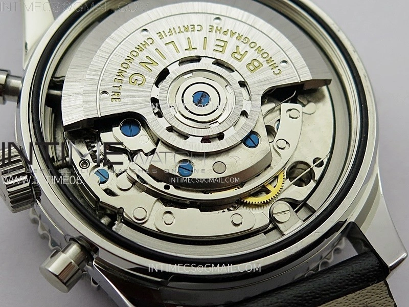 Navitimer 41mm SS B50 Best Edition SS Black Dial Stick Markers on Black Leather Strap A7750