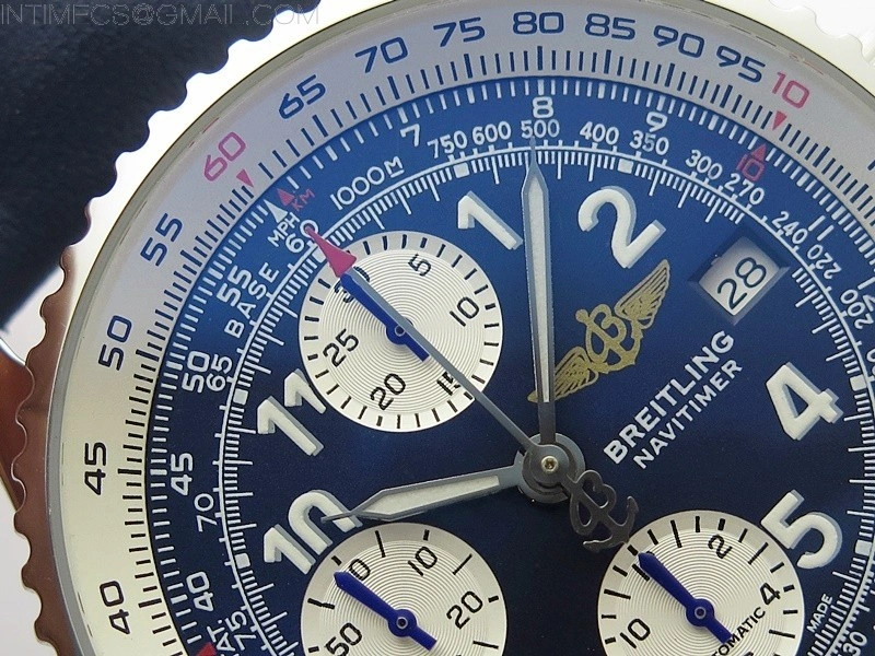 Navitimer 41mm SS B50 Best Edition SS Blue Dial Numeral Markers on Blue Leather Strap A7750