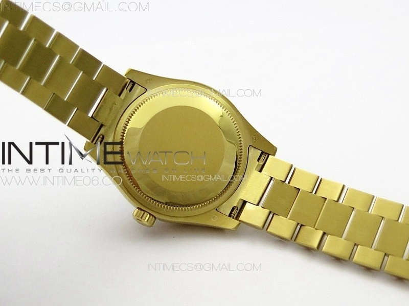 DateJust 31mm YG APSF Best Edition Green Flowers Crystals Dial on President Bracelet A2824