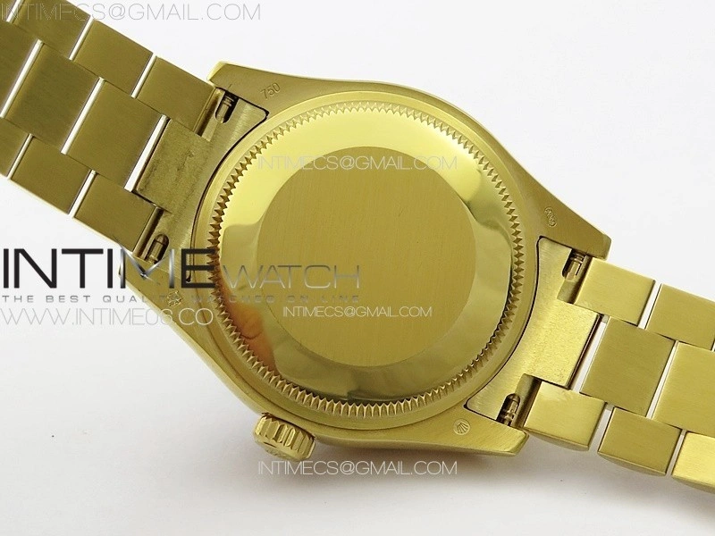 DateJust 31mm YG APSF Best Edition Green Flowers Crystals Dial on President Bracelet A2824