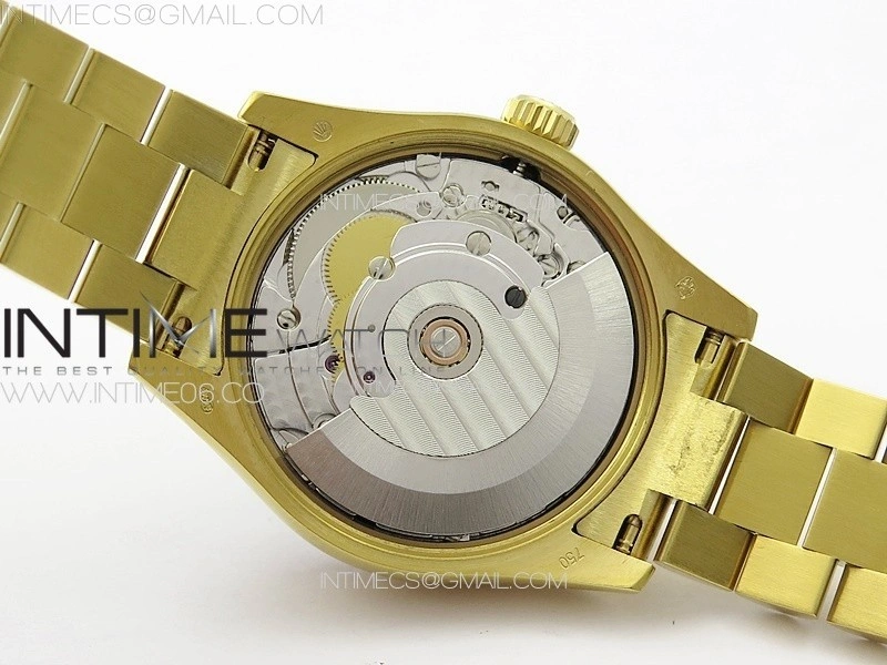 DateJust 31mm YG APSF Best Edition Green Flowers Crystals Dial on President Bracelet A2824