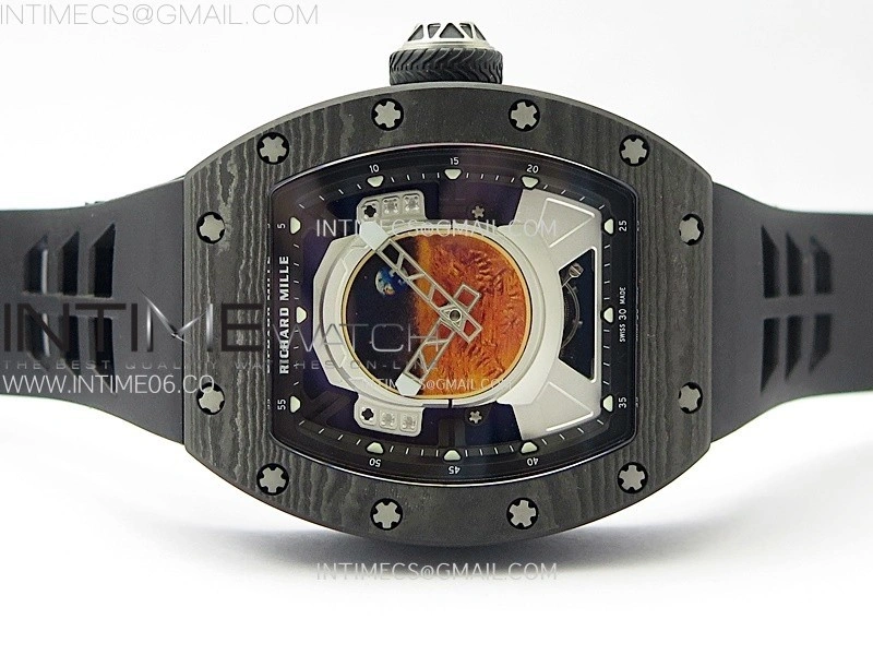 RM052-05 Carbon Case YSF Best Edition Skeleton Dial on Black Rubber Strap Tourbillon