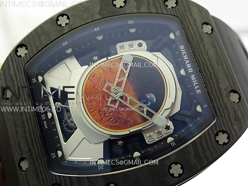 RM052-05 Carbon Case YSF Best Edition Skeleton Dial on Black Rubber Strap Tourbillon