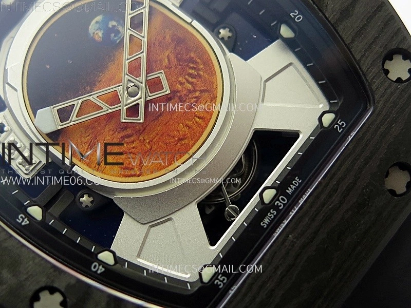 RM052-05 Carbon Case YSF Best Edition Skeleton Dial on Black Rubber Strap Tourbillon