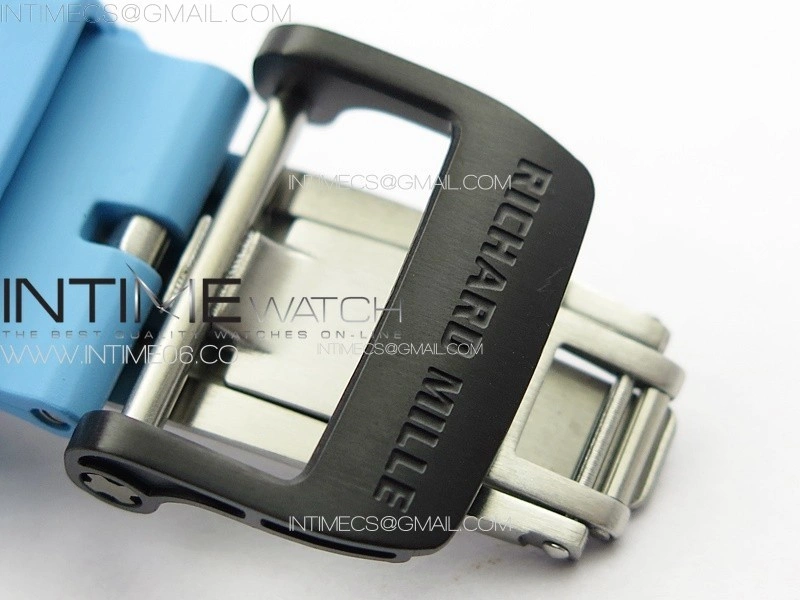 RM035-02 Forged Carbon Case KUF Best Edition Blue Crown on Blue Rubber Strap MIYOTA8215
