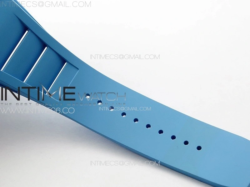 RM035-02 Forged Carbon Case KUF Best Edition Blue Crown on Blue Rubber Strap MIYOTA8215