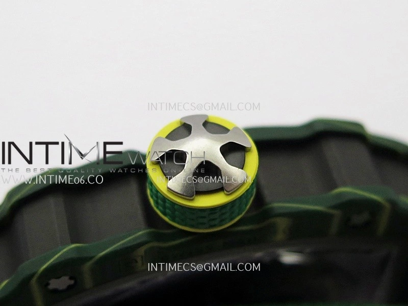 RM67-02 Real Green NTPT 1:1 Best Edition Skeleton Dial On Green Nylon strap CRMA7 Clone
