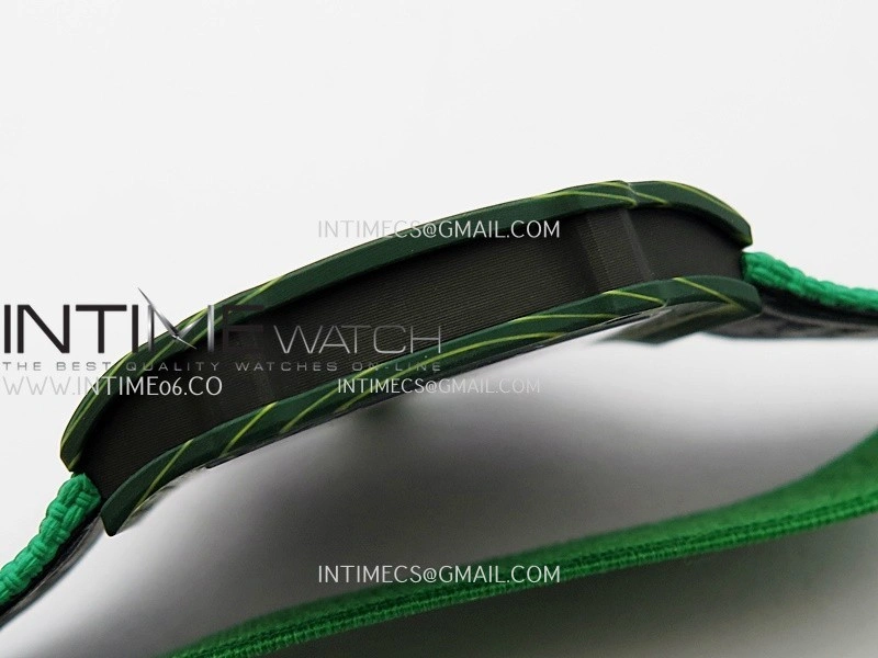 RM67-02 Real Green NTPT 1:1 Best Edition Skeleton Dial On Green Nylon strap CRMA7 Clone