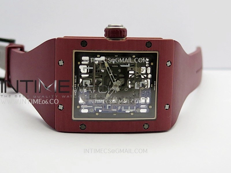 RM16-02 Red NTPT Umi Office Best Edition Skeleton Dial On Red Rubber Strap Asian CRMA9
