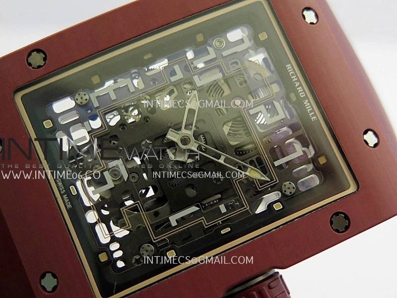 RM16-02 Red NTPT Umi Office Best Edition Skeleton Dial On Red Rubber Strap Asian CRMA9