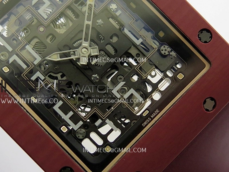RM16-02 Red NTPT Umi Office Best Edition Skeleton Dial On Red Rubber Strap Asian CRMA9