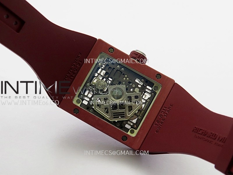 RM16-02 Red NTPT Umi Office Best Edition Skeleton Dial On Red Rubber Strap Asian CRMA9