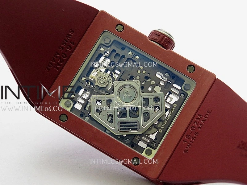 RM16-02 Red NTPT Umi Office Best Edition Skeleton Dial On Red Rubber Strap Asian CRMA9