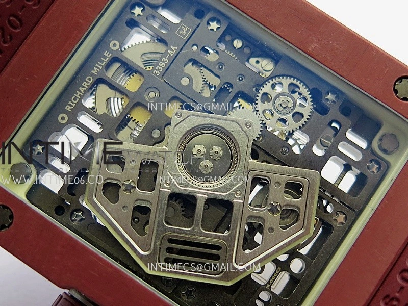 RM16-02 Red NTPT Umi Office Best Edition Skeleton Dial On Red Rubber Strap Asian CRMA9