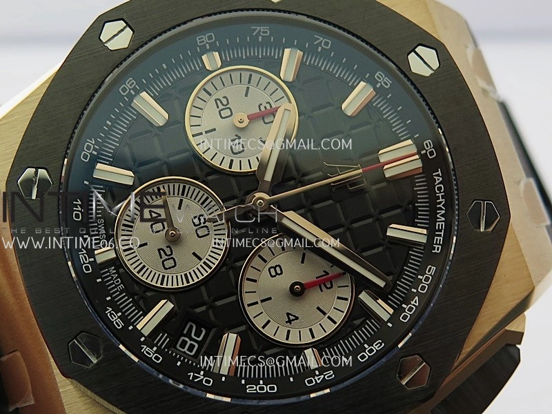 Royal Oak Offshore 43mm 26420SO RG APSF 1:1 Best Edition Black Dial On Black Rubber Strap SA4401 Super Clone