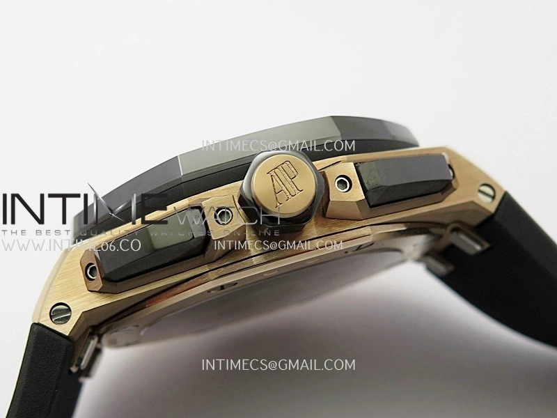 Royal Oak Offshore 43mm 26420SO RG APSF 1:1 Best Edition Black Dial On Black Rubber Strap SA4401 Super Clone