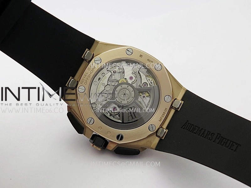 Royal Oak Offshore 43mm 26420SO RG APSF 1:1 Best Edition Black Dial On Black Rubber Strap SA4401 Super Clone