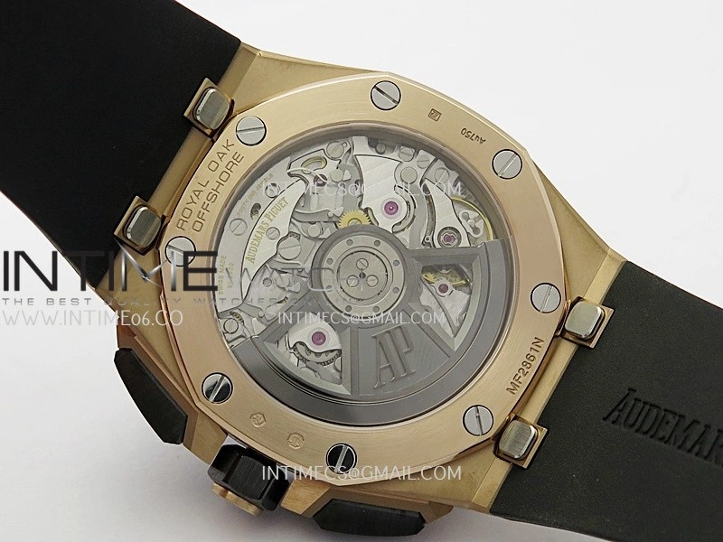 Royal Oak Offshore 43mm 26420SO RG APSF 1:1 Best Edition Black Dial On Black Rubber Strap SA4401 Super Clone