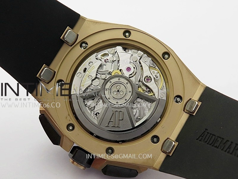 Royal Oak Offshore 43mm 26420SO RG APSF 1:1 Best Edition Black Dial On Black Rubber Strap SA4401 Super Clone