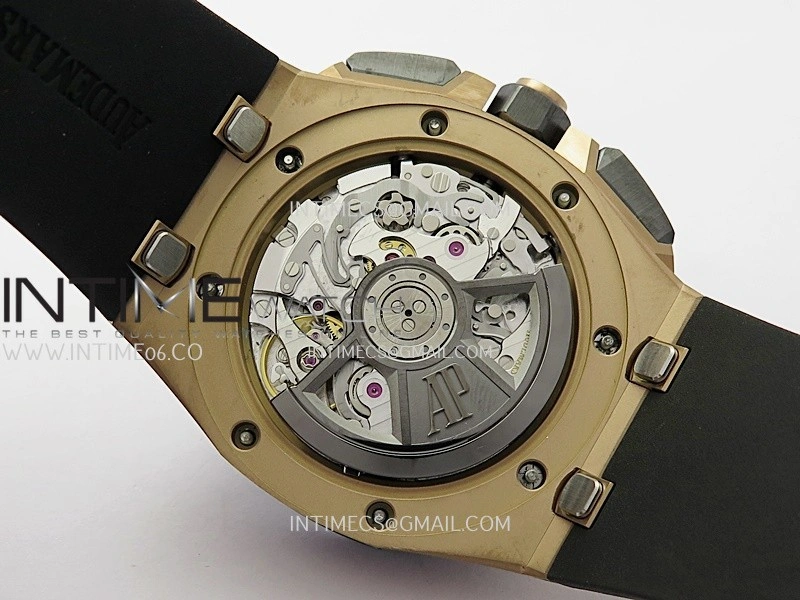 Royal Oak Offshore 43mm 26420SO RG APSF 1:1 Best Edition Black Dial On Black Rubber Strap SA4401 Super Clone