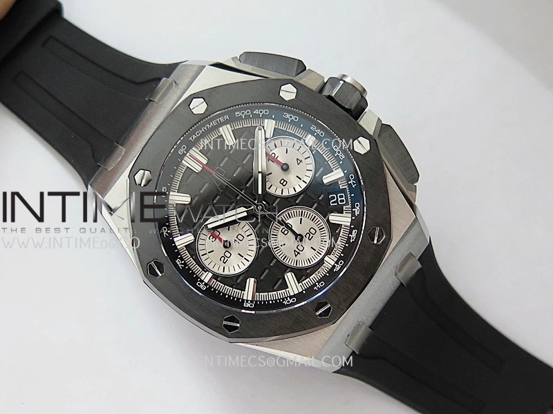 Royal Oak Offshore 43mm 26420SO SS APSF 1:1 Best Edition Black Dial On Black Rubber Strap SA4401 Super Clone