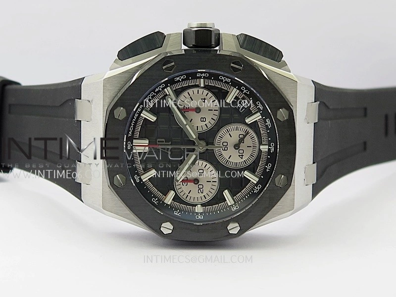 Royal Oak Offshore 43mm 26420SO SS APSF 1:1 Best Edition Black Dial On Black Rubber Strap SA4401 Super Clone