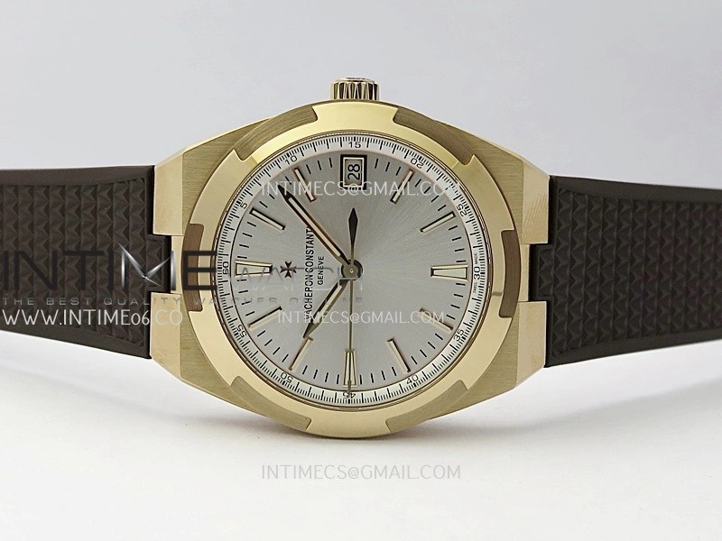 Overseas 4520V RG V2 ZF 1:1 Best Edition Silver Dial On Black Rubber Strap Super Clone A5100