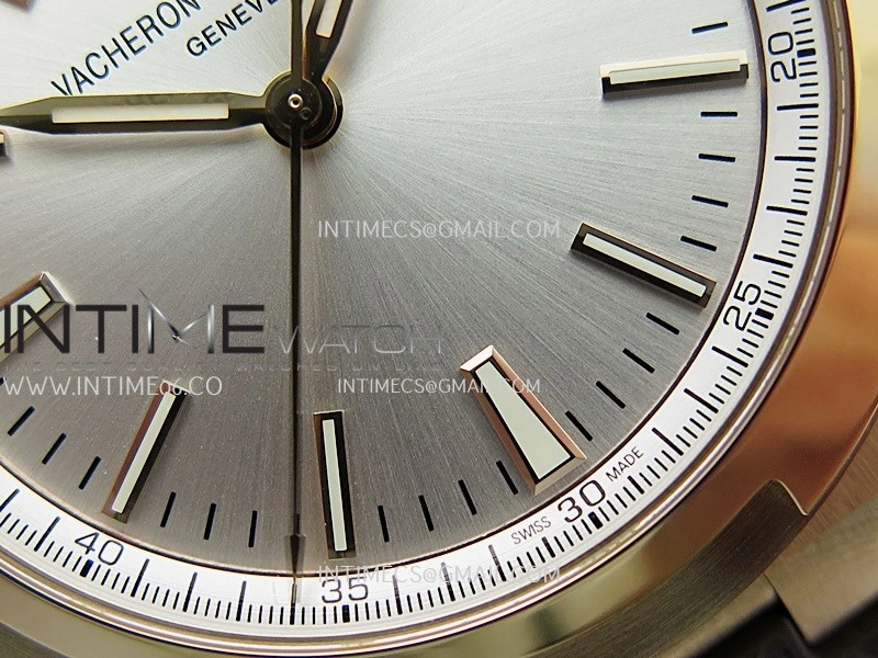 Overseas 4520V RG V2 ZF 1:1 Best Edition Silver Dial On Black Rubber Strap Super Clone A5100