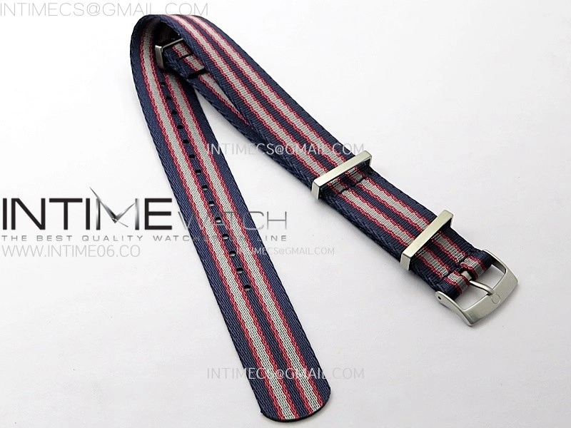 20mm Blue Red Omega Nylon Strap