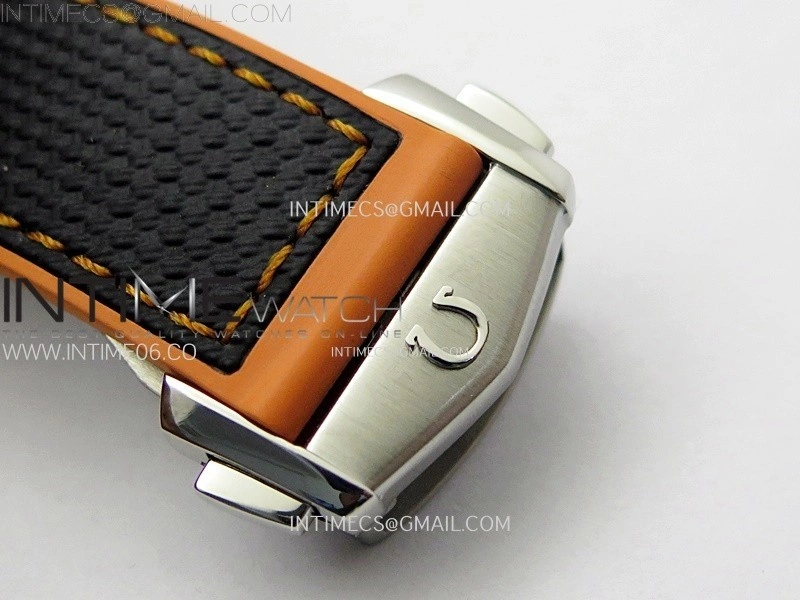 21mm Black Orange Omega Rubber Strap
