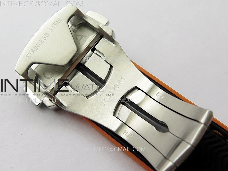 21mm Black Orange Omega Rubber Strap