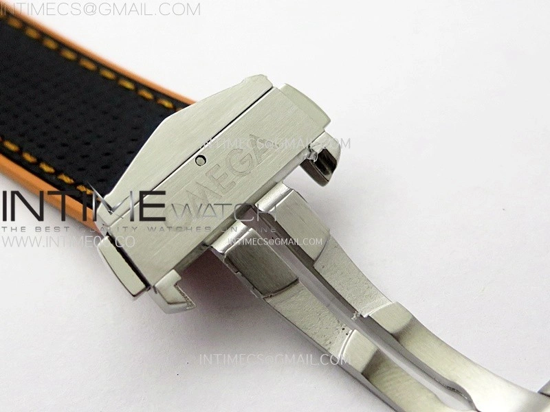21mm Black Orange Omega Rubber Strap