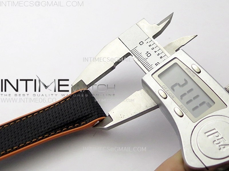 21mm Black Orange Omega Rubber Strap