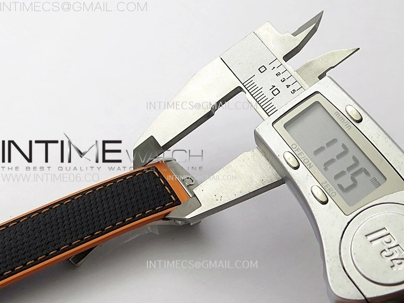 21mm Black Orange Omega Rubber Strap