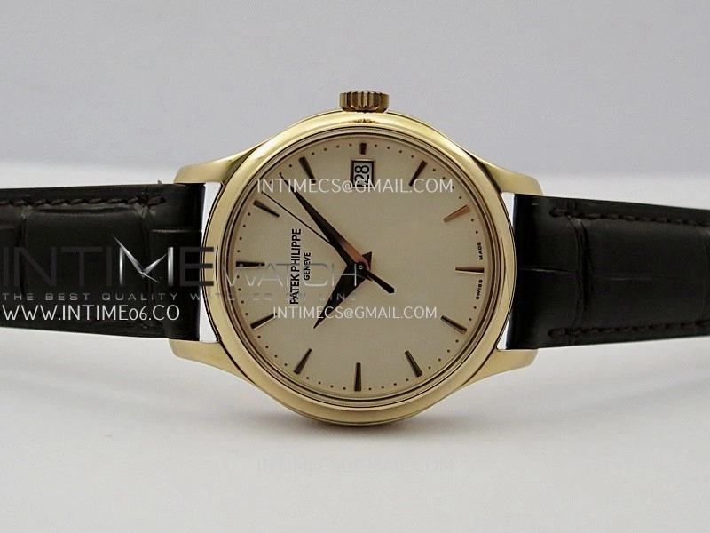 Calatrava 5227 RG 3KF 1:1 Best Edition White Dial on Brown Leather Strap A324 Super Clone V2