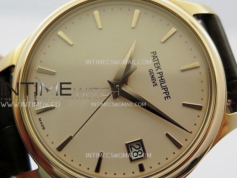 Calatrava 5227 RG 3KF 1:1 Best Edition White Dial on Brown Leather Strap A324 Super Clone V2