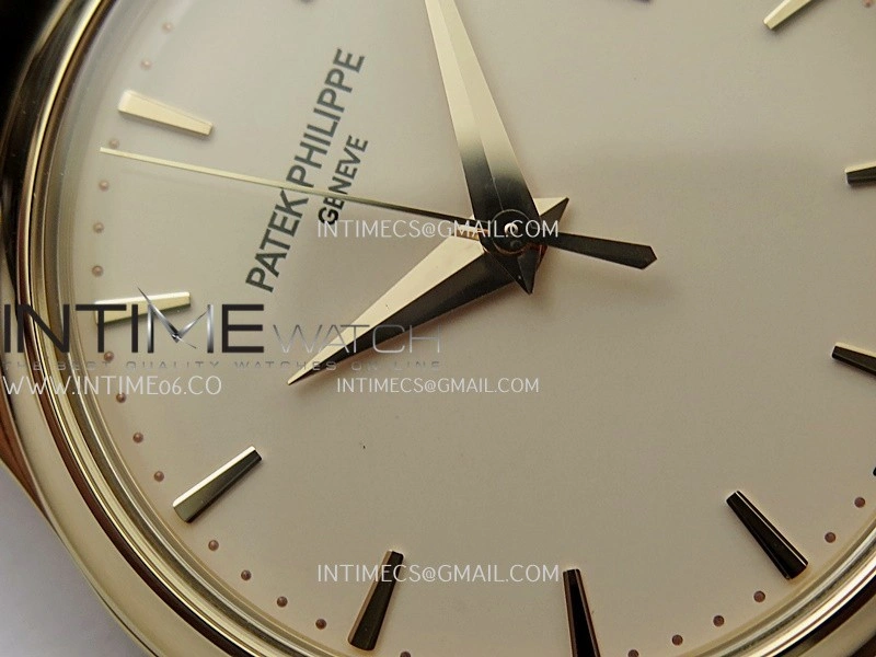 Calatrava 5227 RG 3KF 1:1 Best Edition White Dial on Brown Leather Strap A324 Super Clone V2