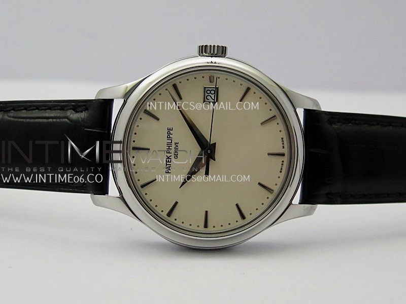 Calatrava 5227 SS 3KF 1:1 Best Edition White Dial on Brown Leather Strap A324 Super Clone V2