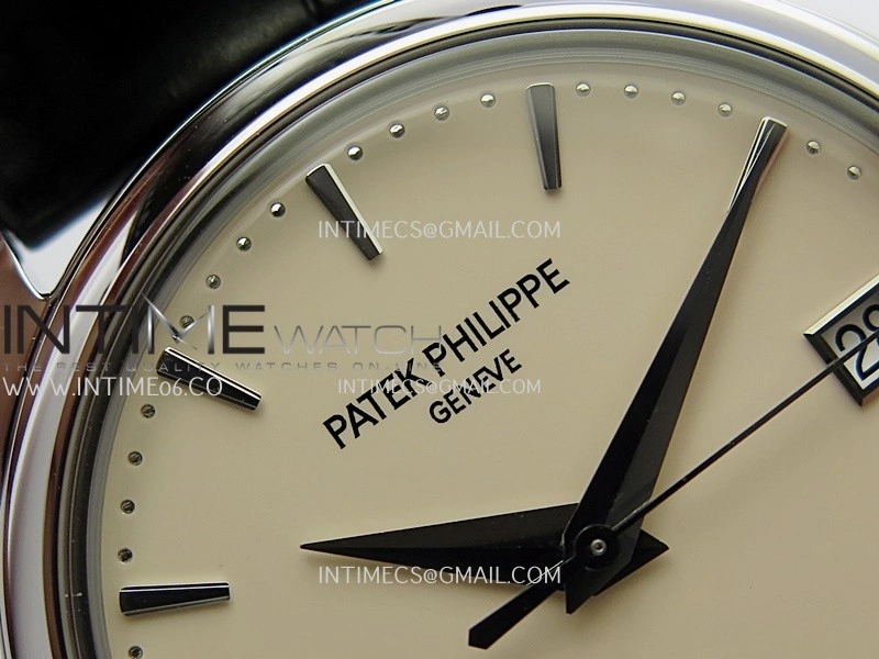 Calatrava 5227 SS 3KF 1:1 Best Edition White Dial on Brown Leather Strap A324 Super Clone V2