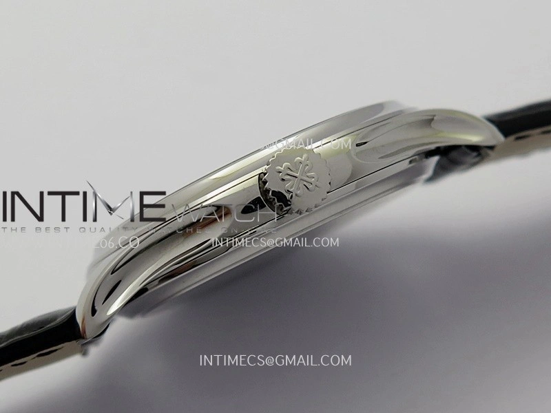 Calatrava 5227 SS 3KF 1:1 Best Edition White Dial on Brown Leather Strap A324 Super Clone V2