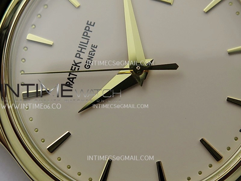 Calatrava 5227 YG 3KF 1:1 Best Edition White Dial on Brown Leather Strap A324 Super Clone V2