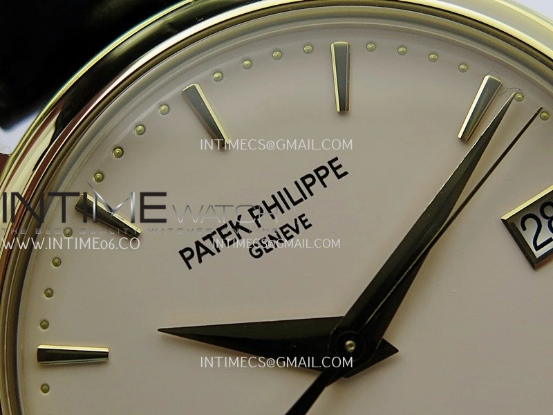 Calatrava 5227 YG 3KF 1:1 Best Edition White Dial on Brown Leather Strap A324 Super Clone V2