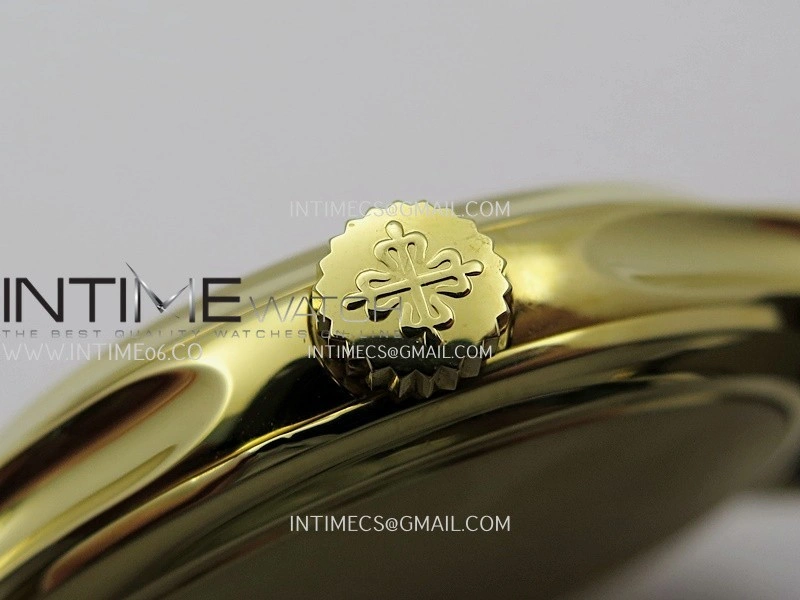 Calatrava 5227 YG 3KF 1:1 Best Edition White Dial on Brown Leather Strap A324 Super Clone V2
