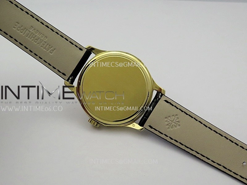 Calatrava 5227 YG 3KF 1:1 Best Edition White Dial on Brown Leather Strap A324 Super Clone V2